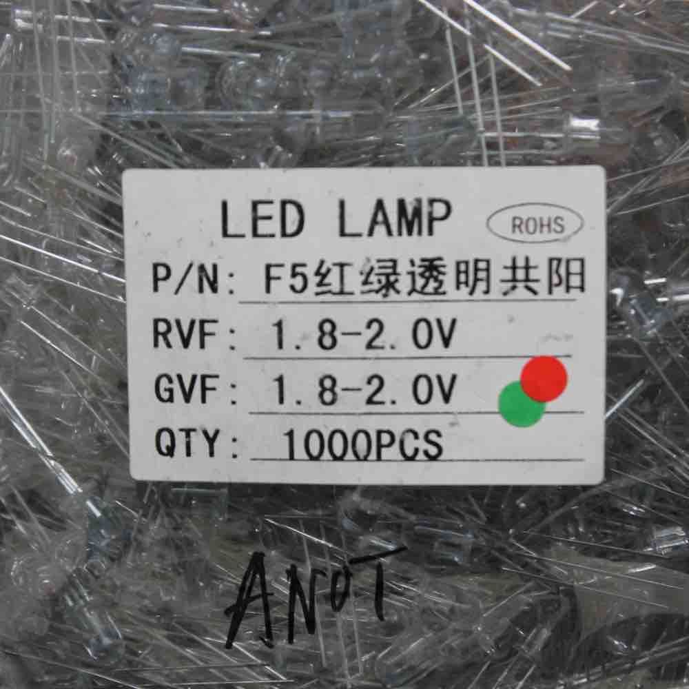 5mm Çift Renkli LED Kırmızı+Yeşil