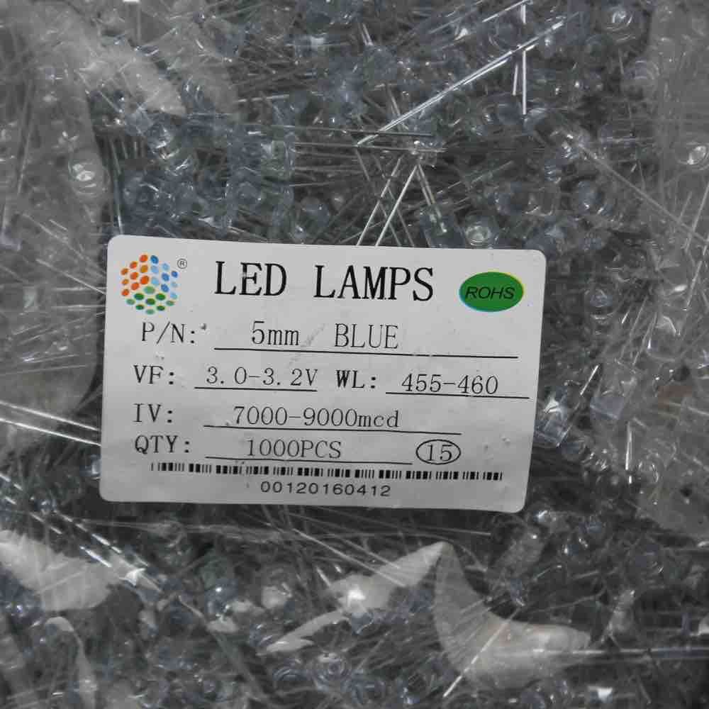5mm Şeffaf Mavi LED