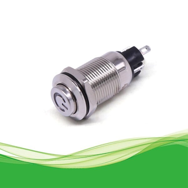 12mm Metal Anahtar Kırmızı 12V DC IP65