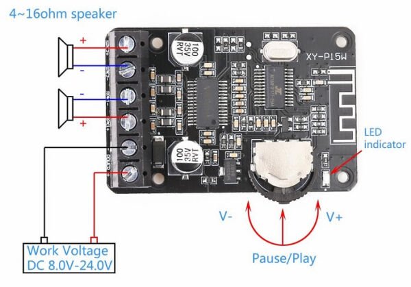 XY-P15W Bluetooth Amfi Modülü Amplifikatör Devresi