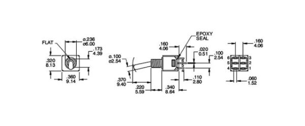 Mini Toogle On-Off-On 6P