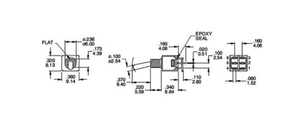 Mini Toogle On-Off 6P
