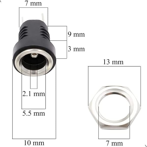 2.1mm Şase Tipi Power Konnektörü