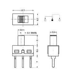 Sürgülü On/Off Switch 180 Derece 4.7mm