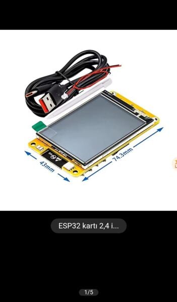 ESP32 Geliştirme Kartı 3.5 inç 240x320 Akıllı Dokunmatik TFT LCD Modül | LVGL WiFi Bluetooth WROOM Arduino Uyumlu