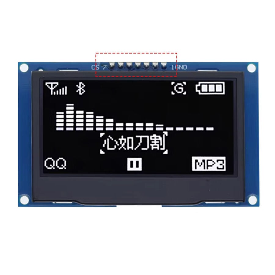 2.42 128X64 SSD1309 7 Pinli SPI/I2C Beyaz  OLED LCD