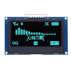 2.42 128X64 SSD1309 7 Pinli SPI/I2C Mavi  OLED LCD
