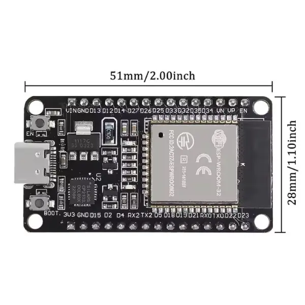 ESP32-WROOM Wifi ve Bluetooth Modülü - 30 Pin Type C
