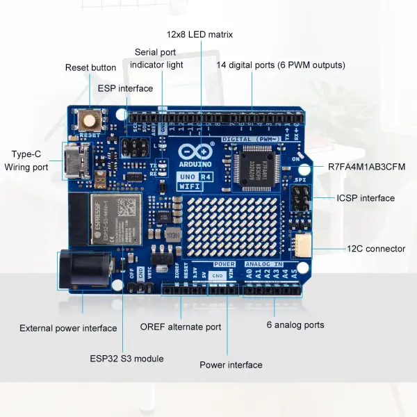 Arduino UNO R4 WiFi Geliştirme Kartı - Type-C