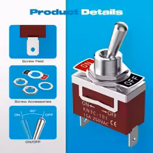 Toogle Anahtar 2P ON-OFF Ø12mm KN3C-101