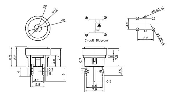 Tact Buton Işıklı 12V 0.05A