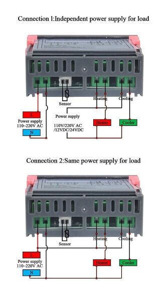STC-1000 AC 110-220V 10A LCD Ekranlı NTC Sensörlü Sıcaklık Kontrol Modülü
